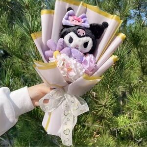 KUROMI Plush Character Bouquet - Black and Purple